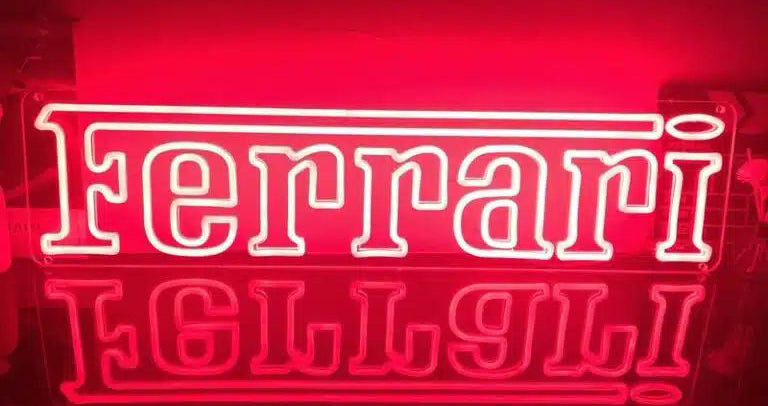 Ferrari Neon Light Sign 100cm X 36cm Red