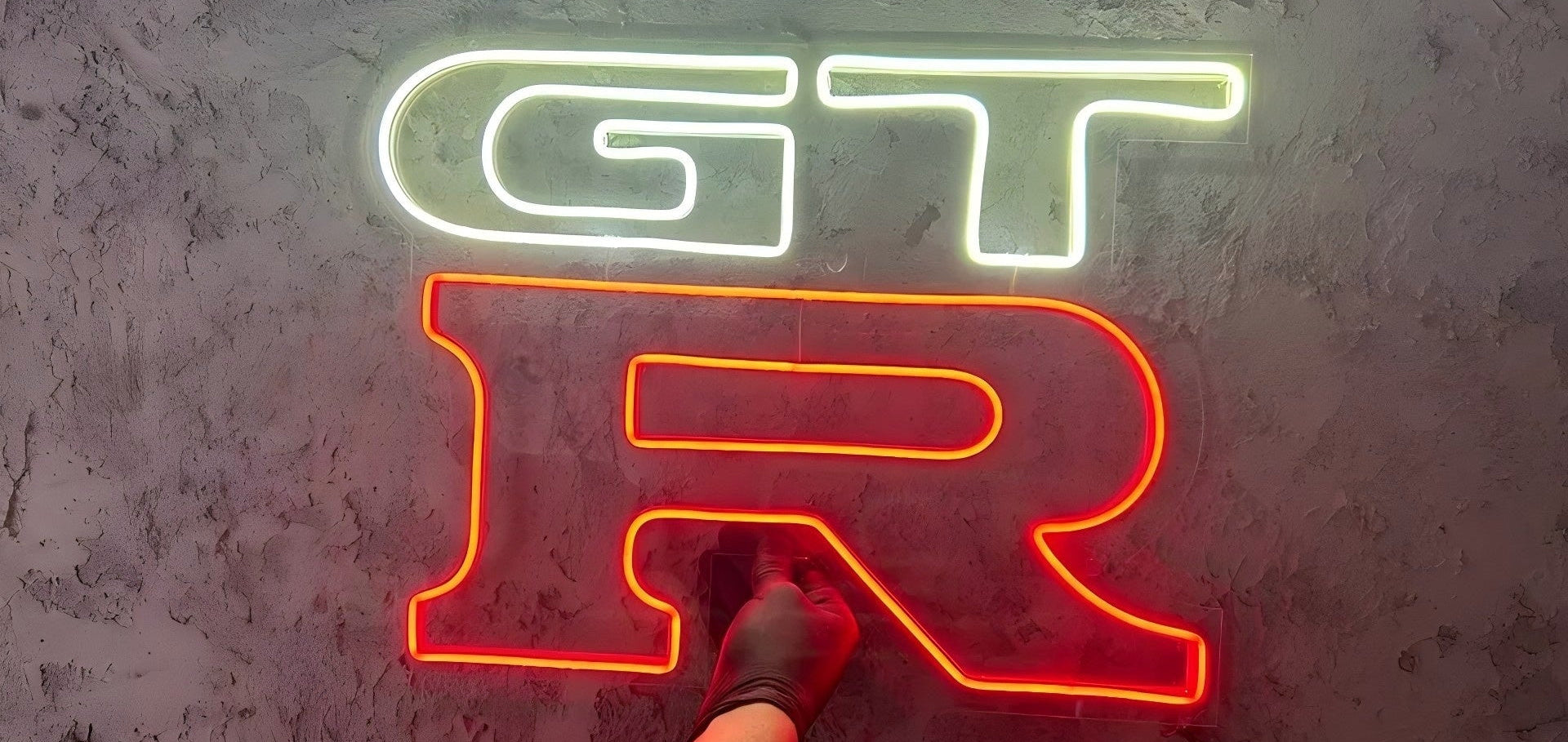GTR Neon Light Sign White X Red 45cm X 30cm