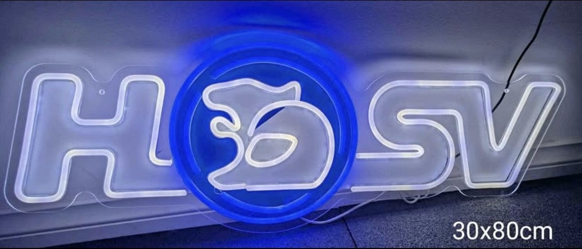HSV Neon Light Sign Blue - white 80cm X 30cm